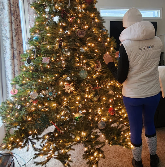 Hooded Heart Horse Puffy Vest