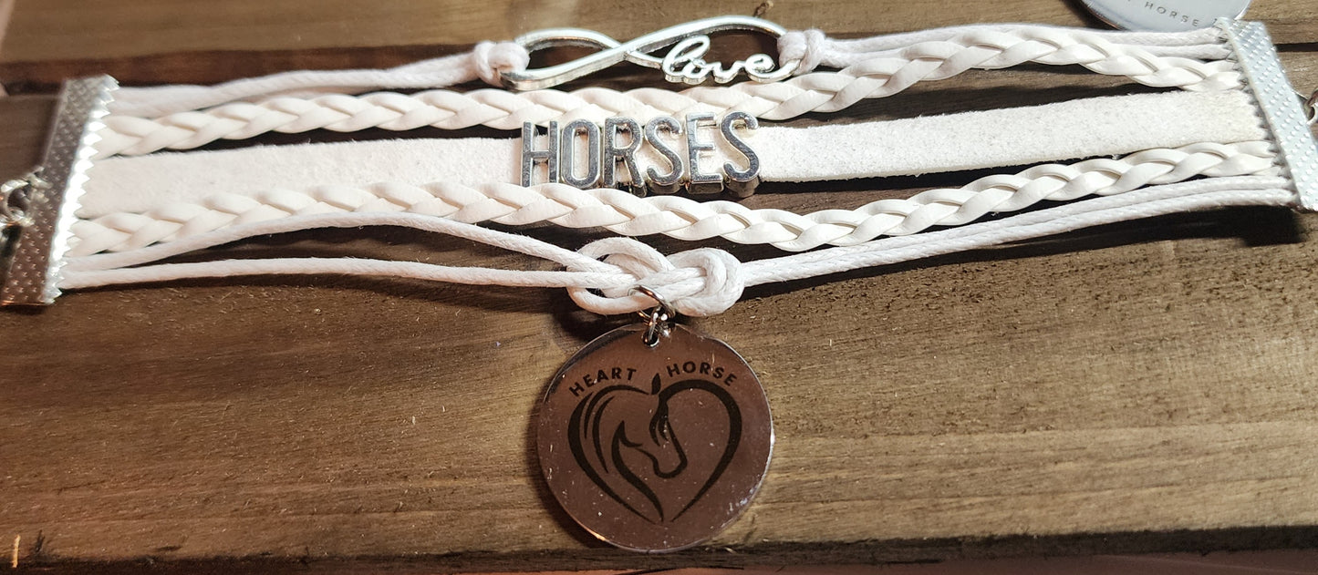 Heart Horse love HORSES Charm Bracelet