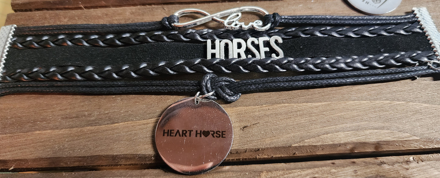 Heart Horse love HORSES Charm Bracelet