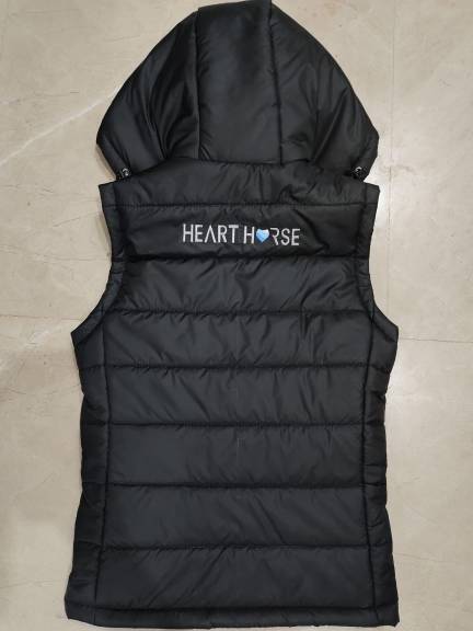 Hooded Heart Horse Puffy Vest