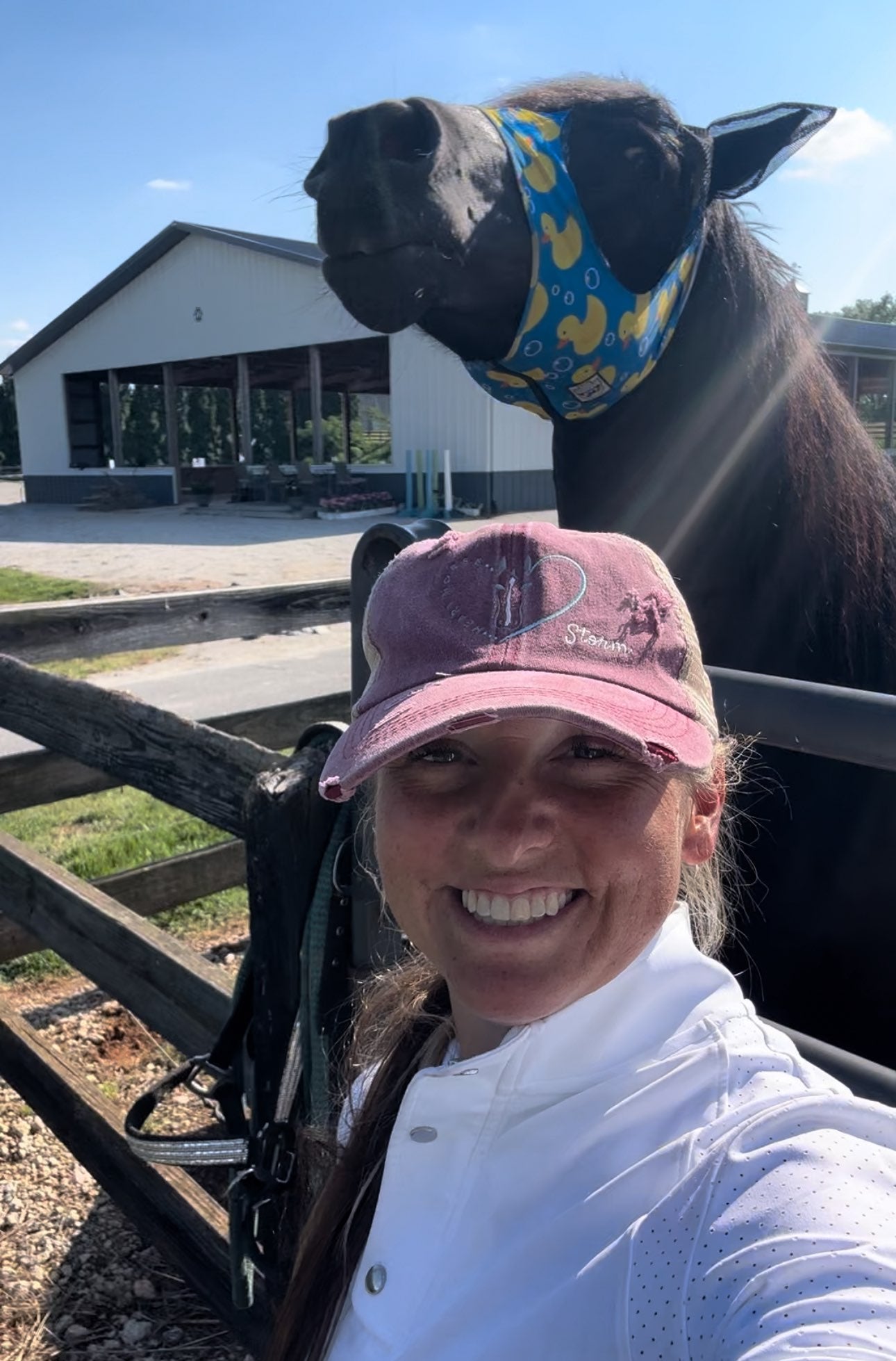 Distressed Fit & Fierce Trucker Hat with Ponytail back