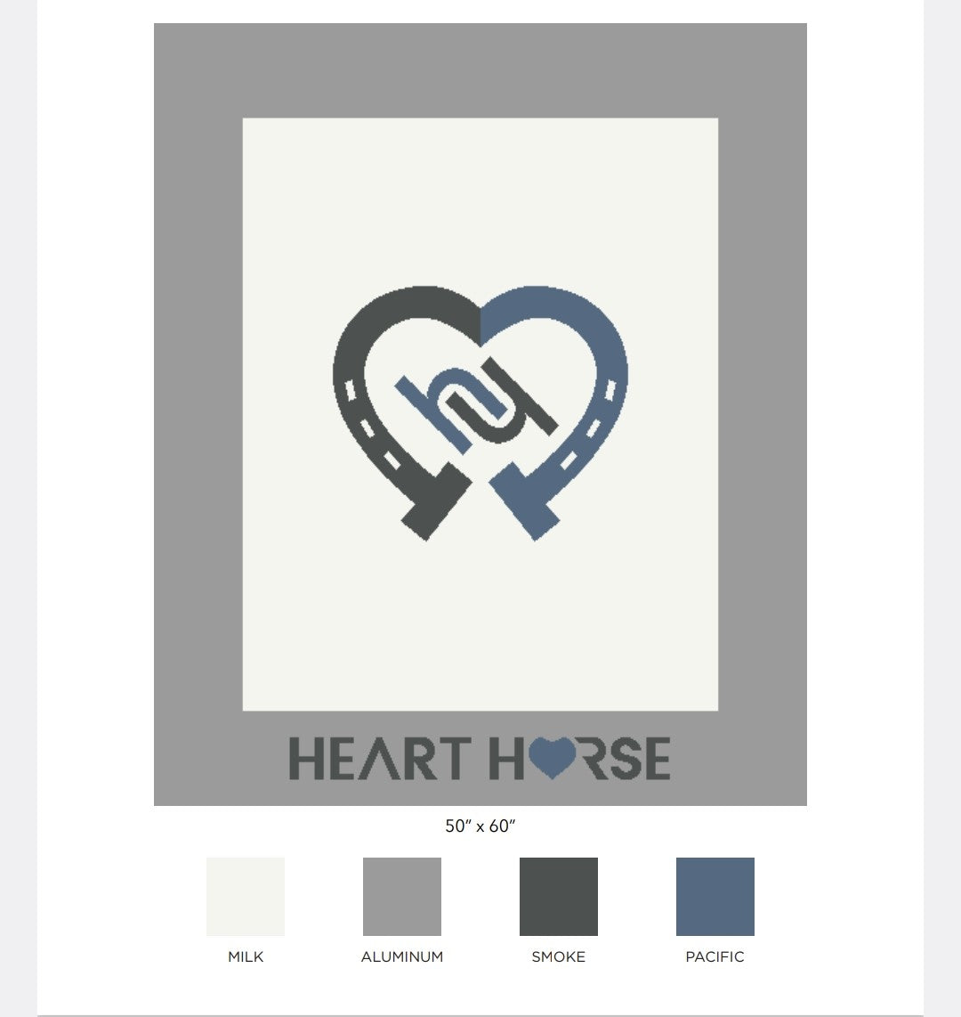 IN2Green Heart Horse Throw Blanket