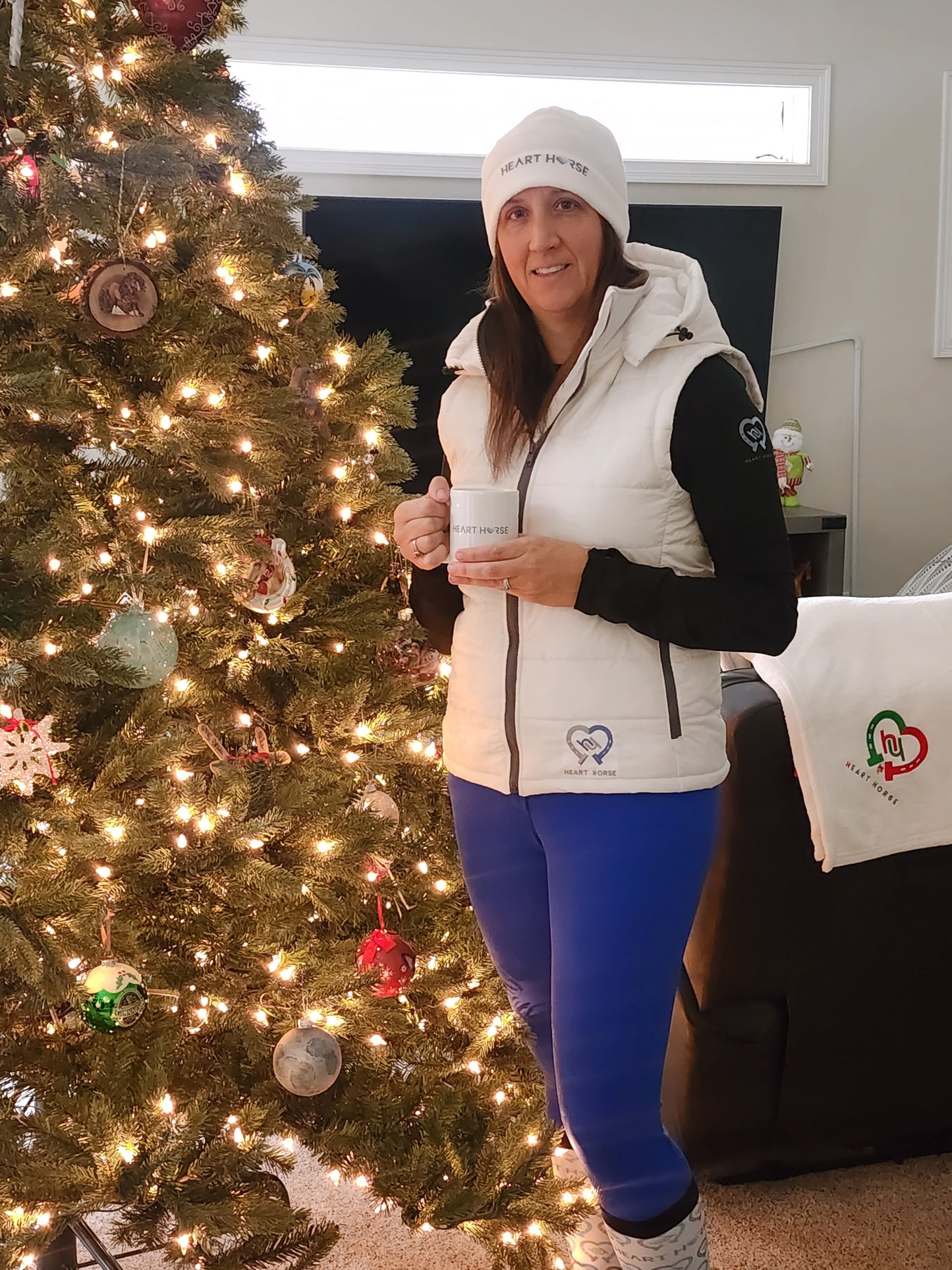 Hooded Heart Horse Puffy Vest