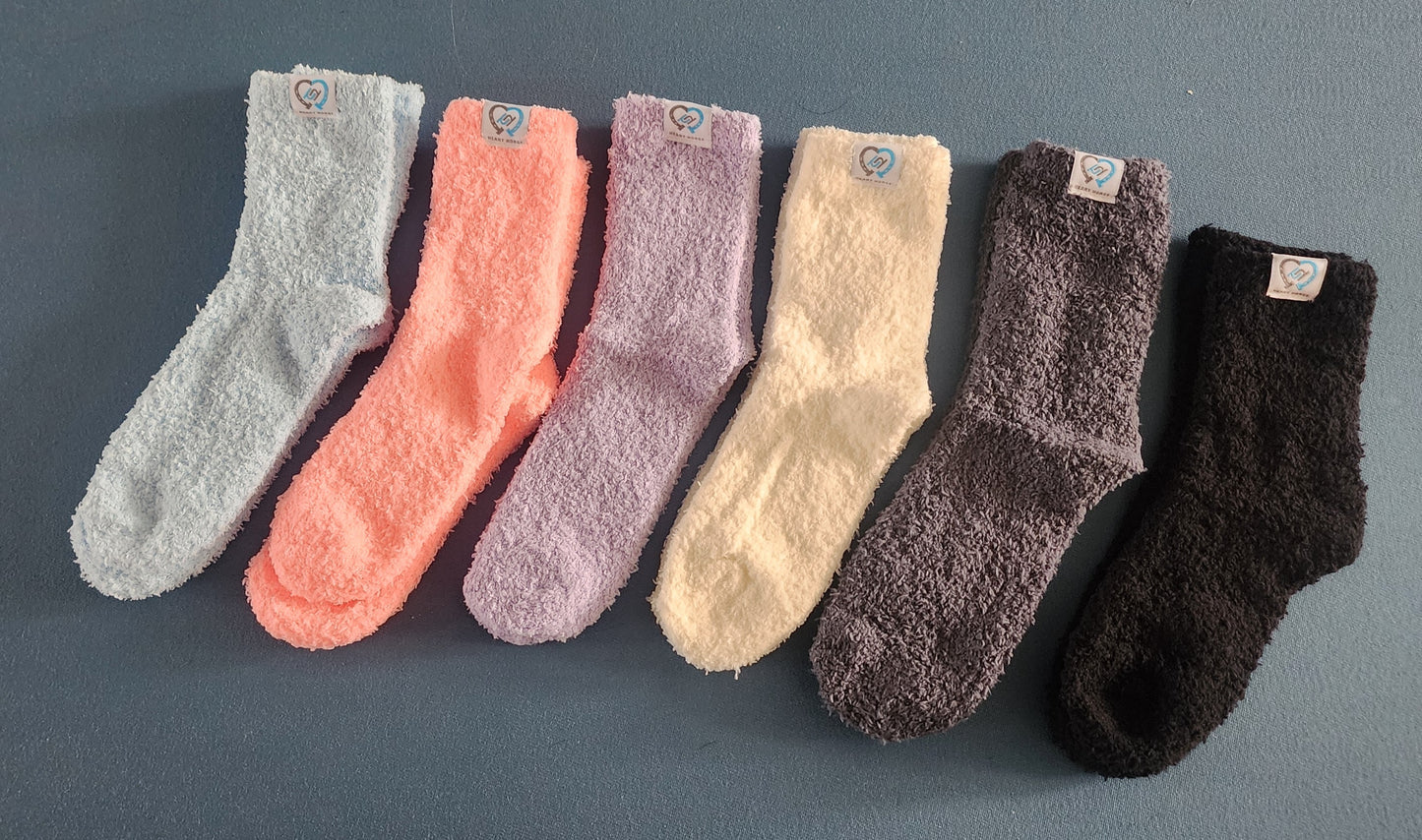 Heart Horse Fuzzy Socks