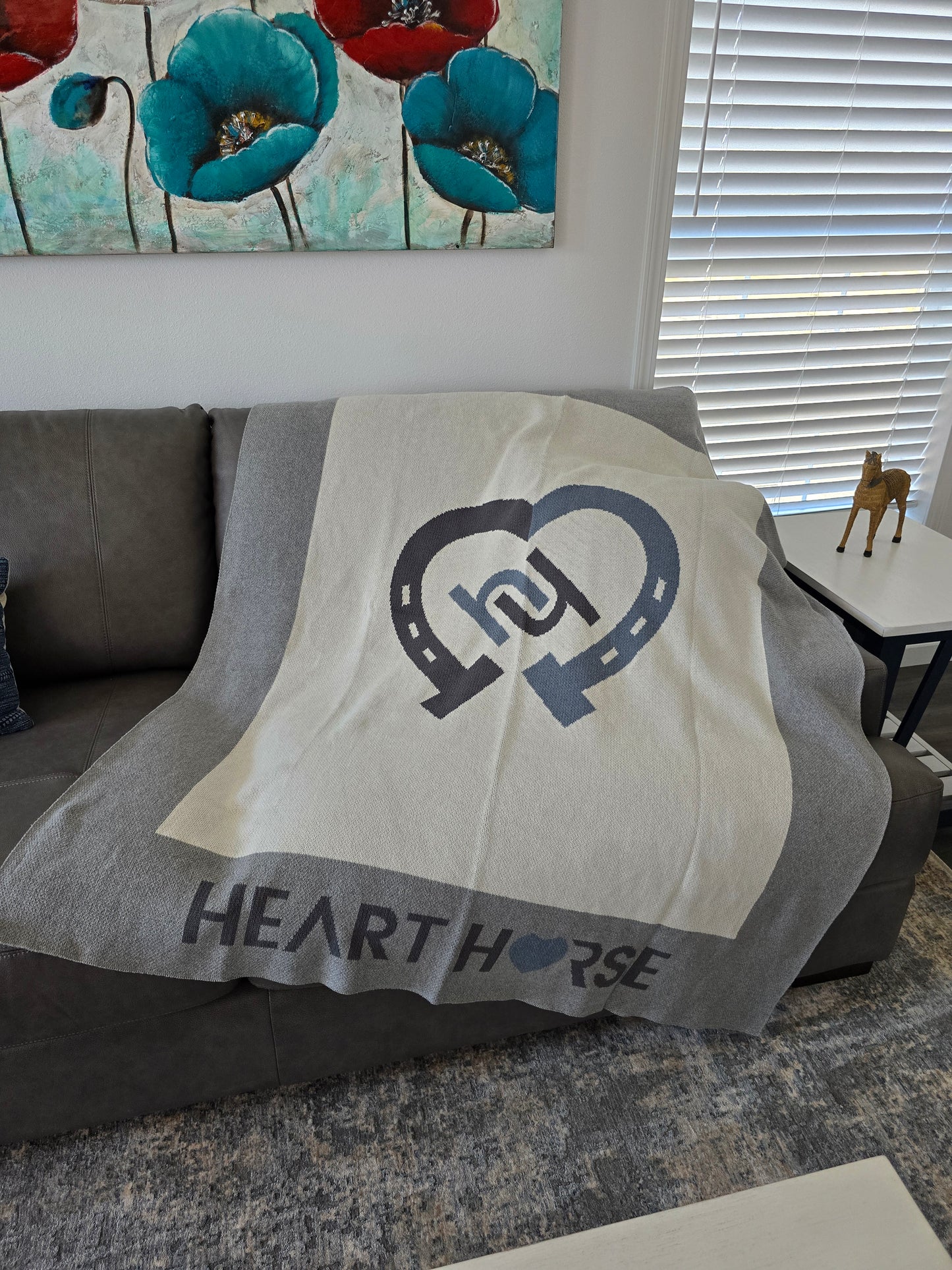 IN2Green Heart Horse Throw Blanket