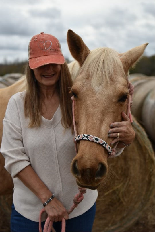 Distressed Fit & Fierce Trucker Hat with Ponytail back