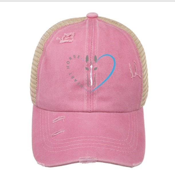 Distressed Fit & Fierce Trucker Hat with Ponytail back