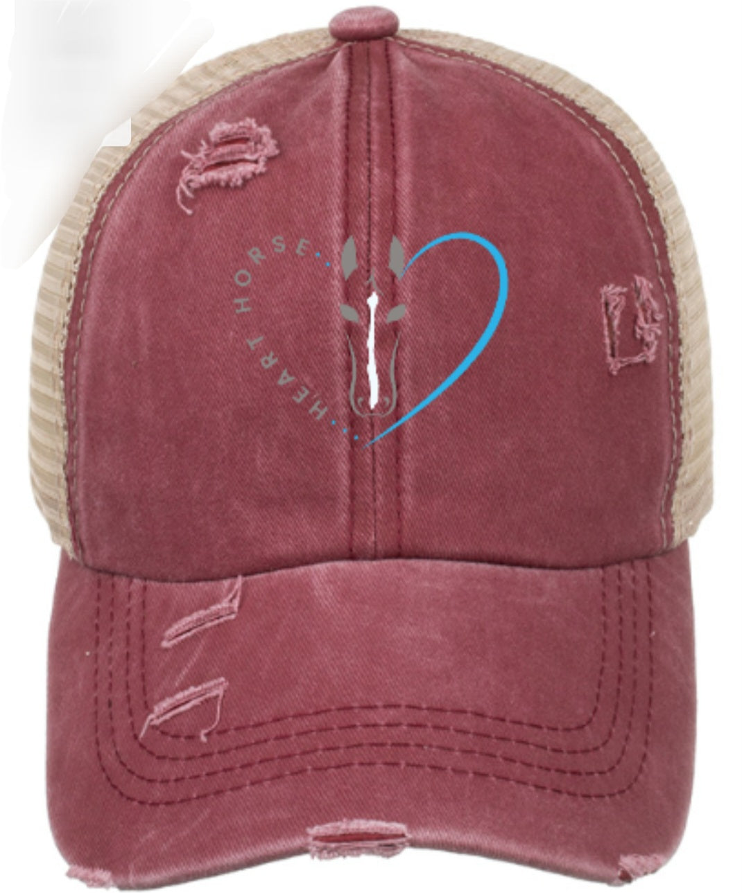 Distressed Fit & Fierce Trucker Hat with Ponytail back