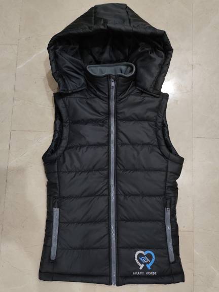 Hooded Heart Horse Puffy Vest